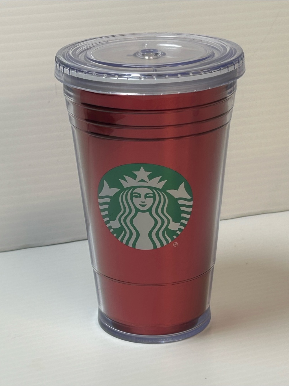 STARBUCKS Grande Insulated Travel Tumbler 16 OZ Double Wall Acrylic Cold Cup RED